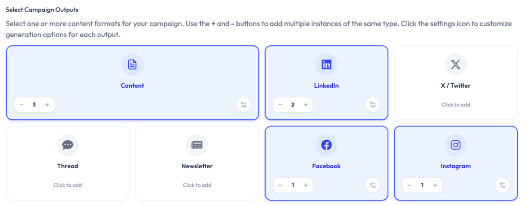 Customize your campaign mix